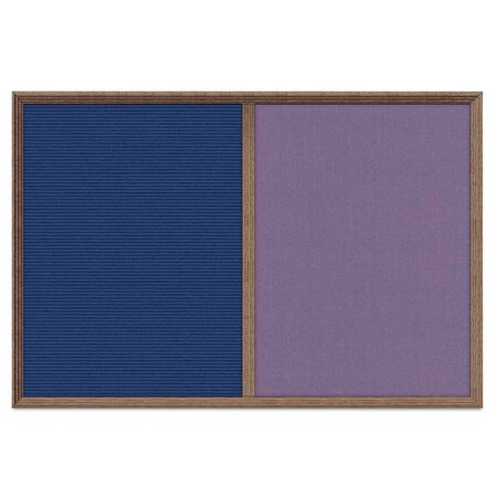 United Visual Products Enclosed Corkboard, 1 Door, 24"x36", 4" Fra UV3422-SATIN-PEARL